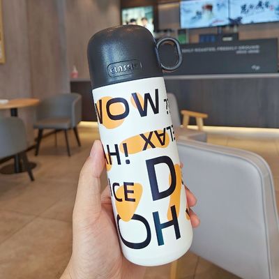 500 ml de frasco desportivo com tampa ideal para manter a bebida quente fria 12-24h aço inoxidável