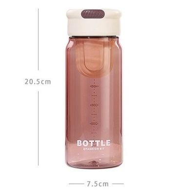 Moda de Verão Estudantil: garrafa de água de plástico de 650 ml com filtro e design portátil