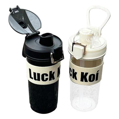 600ml Copo de palha de plástico reutilizável com logotipo personalizado Garrafa de água ecológica como mostrado