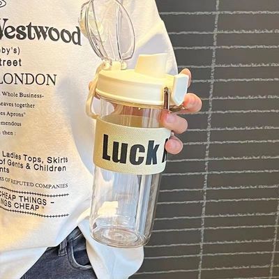 600ml Copo de palha de plástico reutilizável com logotipo personalizado Garrafa de água ecológica como mostrado