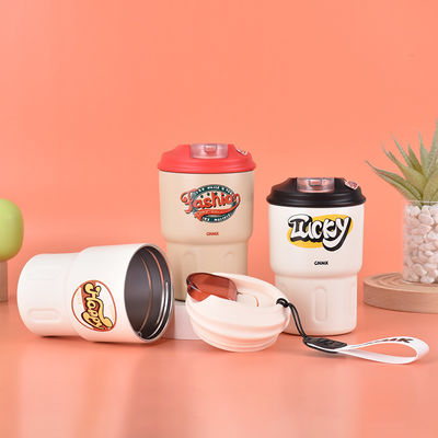 350 ml de design bonito de aço inoxidável de parede dupla isolado a vácuo caneca de café com tampa