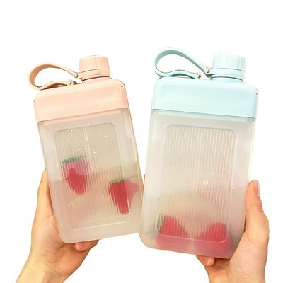 Bottle de água quadrada portátil de 450 ml para viagens ao ar livre