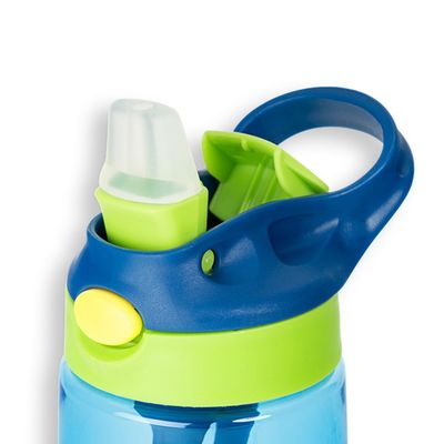 Logotipo de impressão personalizado BPA livre para crianças garrafa de água de plástico 500ml com palha e boca