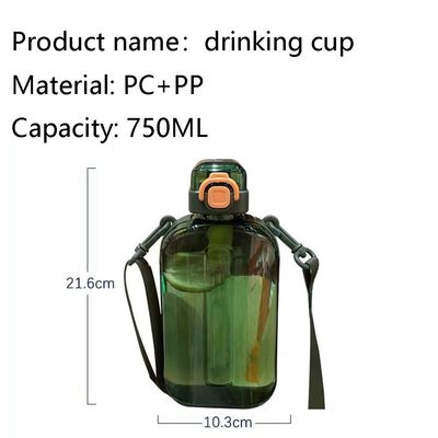 Logotipo personalizado garrafas de água transparentes quadradas 750ml para ginásio esportivo plástico à prova de vazamento