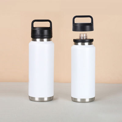 Impotente a balas 18oz 26oz 36oz garrafa de água de aço inoxidável dupla parede vácuo isolado crianças boca larga frasco com tampa portátil