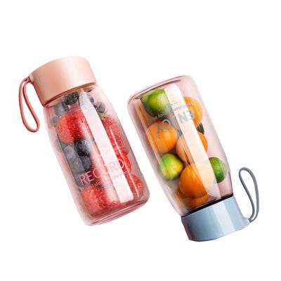 Logotipo personalizado aceitável 380 ml garrafa de plástico transparente com tampa e alça