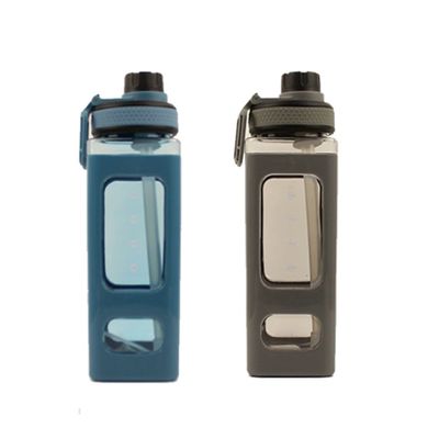 700 ml garrafa de água quadrada com marcador de tempo motivacional garrafa de plástico sem BPA