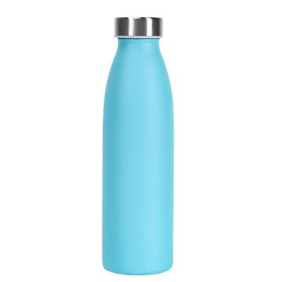 500 ml de garrafa esportiva isolada a vácuo de parede dupla de aço inoxidável com alça dobrável