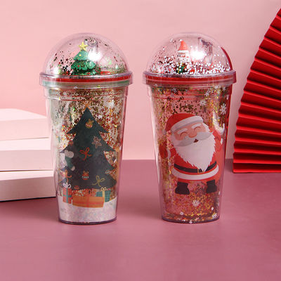 500 ml de plástico de parede dupla tumblers com palha cor personalizada e acessórios