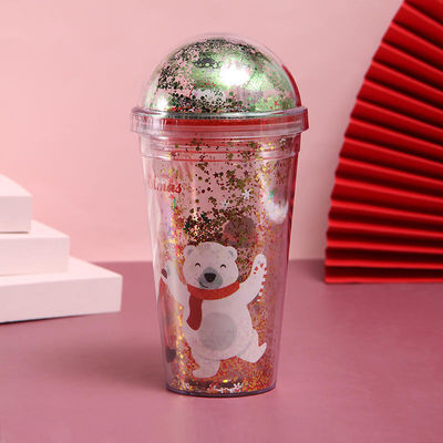 500 ml de plástico de parede dupla tumblers com palha cor personalizada e acessórios