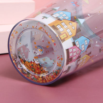 500 ml de plástico de parede dupla tumblers com palha cor personalizada e acessórios