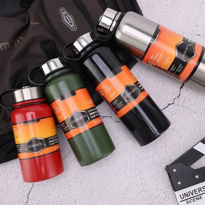Copo isolado a vácuo de aço inoxidável de grande capacidade de 800 ml com design amigável para viagens