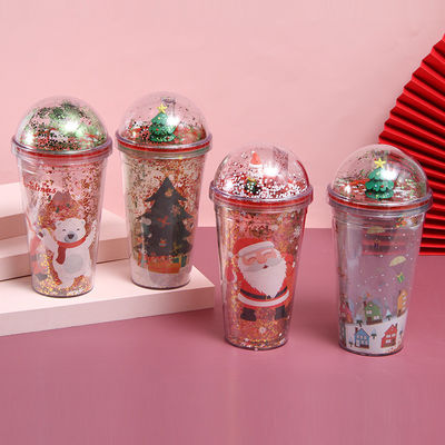 500 ml de garrafa de água de plástico estilo Natal Desenho bonito para beber sustentável