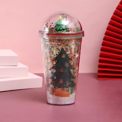 500 ml de garrafa de água de plástico estilo Natal Desenho bonito para beber sustentável