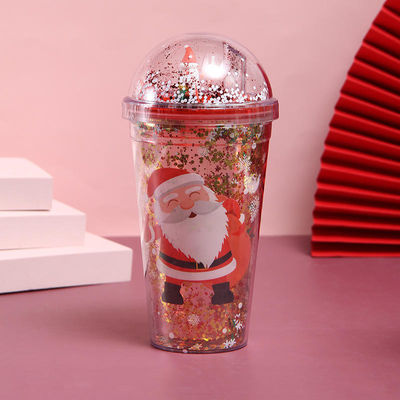 500 ml de garrafa de água de plástico estilo Natal Desenho bonito para beber sustentável