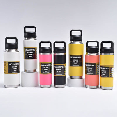 Logotipo personalizado 600ml 800ml Portátil de aço inoxidável de vácuo isolado garrafa de água para crianças Gym frasco