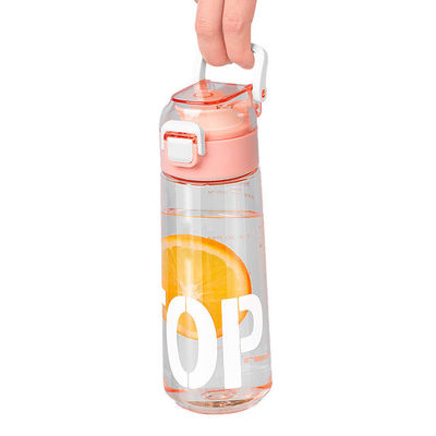 Tipo de palha Eco-friendly Bpa Free Tritan Sports Bottle com marcador de tempo e mão para viagens esportivas ao ar livre