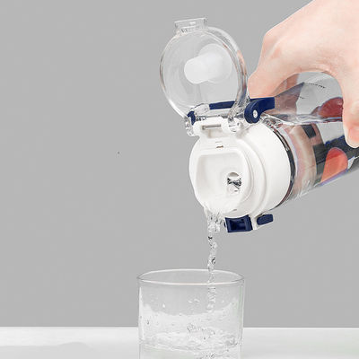 Tipo de palha Eco-friendly Bpa Free Tritan Sports Bottle com marcador de tempo e mão para viagens esportivas ao ar livre
