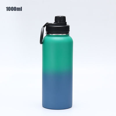 304 aço inoxidável Copo de termo de garrafa esportiva de grande capacidade com alça e logotipo personalizado