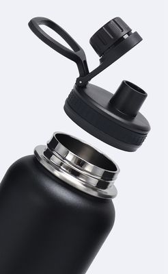 304 aço inoxidável Copo de termo de garrafa esportiva de grande capacidade com alça e logotipo personalizado