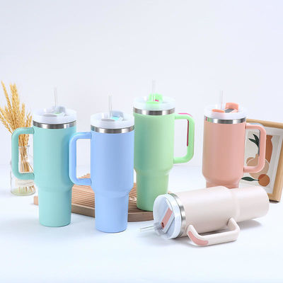 Portable 40oz de aço inoxidável Tumbler viagem com alça para geral em esportes ao ar livre