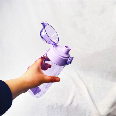 Tritan 600ml garrafa de água roxa garrafa de plástico para bebidas desportivas com corda para ginásio