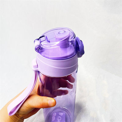 Tritan 600ml garrafa de água roxa garrafa de plástico para bebidas desportivas com corda para ginásio