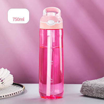 750 ml Fitness Protein Gym Shaker Flasca com Palha Tritano Alimentar Flasca de água de silicone