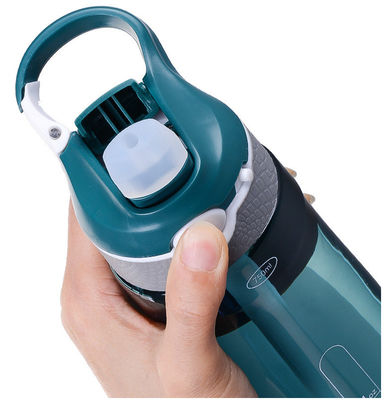 750 ml garrafa de água para viagens esportivas ao ar livre com marcação de tempo e silicone alimentar Tritan