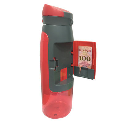 Com 750 ml de capacidade, garrafa portátil de água potável de plástico com armazenamento de cartão