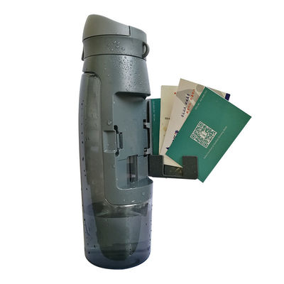 Com 750 ml de capacidade, garrafa portátil de água potável de plástico com armazenamento de cartão