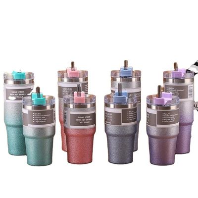 20 oz / 30 oz de aço inoxidável Copo de água isolado viagem desporto garrafas de termo portáteis com canudos
