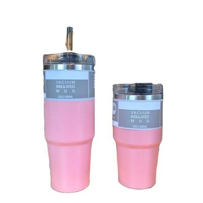 Desenho personalizado 20OZ 30OZ garrafa de água de aço inoxidável isolamento de vácuo de palha colorido