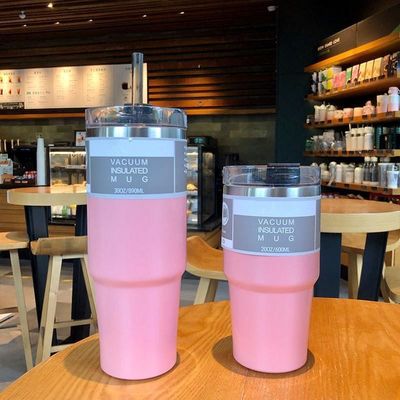 Garrafas de termo portáteis com canudos Custom 20 oz / 30 oz de aço inoxidável Copo de água isolado