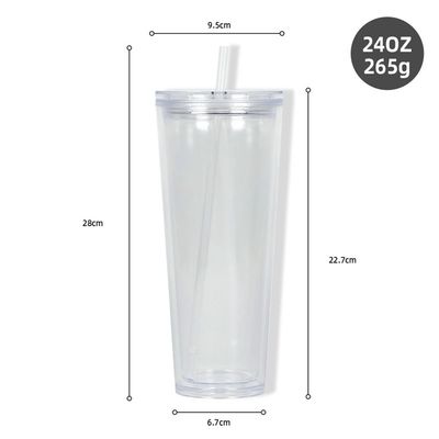 24oz Acrílico Duplo Parede Tumbler Frio Copo de plástico de cor personalizada PP para suprimentos de festa