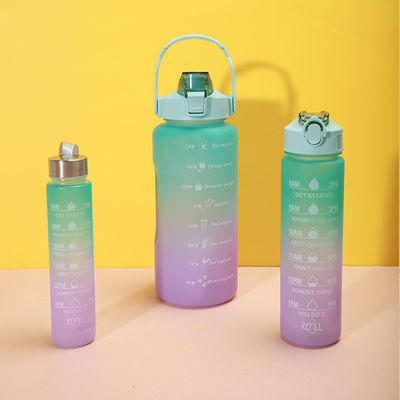 2000 ml 900 ml 300 ml 3 em 1 garrafa de palha de plástico personalizada com marcador de tempo para ginásio e esportes