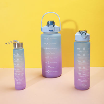 2000 ml 900 ml 300 ml 3 em 1 garrafa de palha de plástico personalizada com marcador de tempo para ginásio e esportes