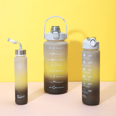 2000 ml 900 ml 300 ml 3 em 1 garrafa de palha de plástico personalizada com marcador de tempo para ginásio e esportes