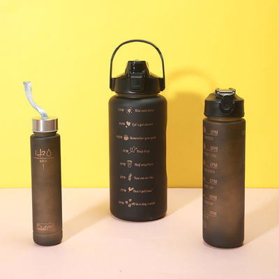 2000 ml 900 ml 300 ml 3 em 1 garrafa de palha de plástico personalizada com marcador de tempo para ginásio e esportes