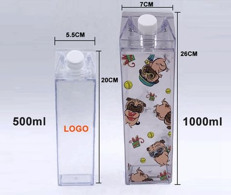 Unisex 500ml garrafa de água de plástico transparente aplicável à água fervente
