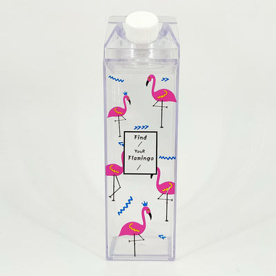 Contemporâneo 17oz 500ml de plástico de qualidade alimentar para o exterior Leite transparente Quadrado Caixa de papelão garrafa de água