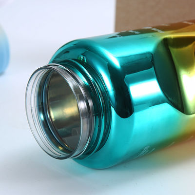 Garrafa de água unisex com palha, marcação de tempo, BPA grátis.