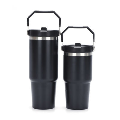 304 garrafa térmica de aço inoxidável isolado canecas de café de viagem com tampa e punho amostra