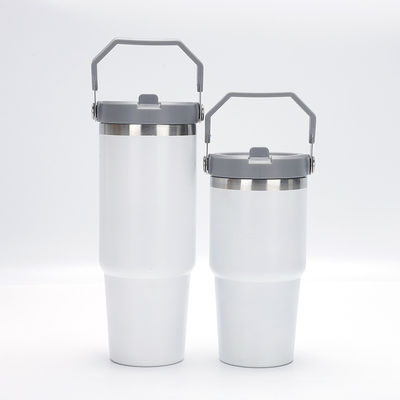 Ferro inoxidável 40 Oz Tumbler Vacuo isolado viagem frasco de termo com tampa e alça