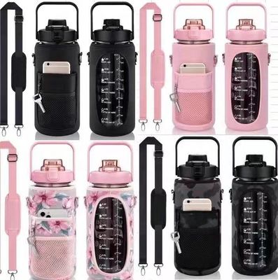Bottle de água de meio galão com bolso de telefone e correia personalizada