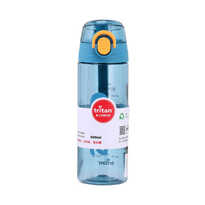 600 ml de garrafa de água transparente de Tritão garrafa de plástico para bebida desportiva com tampa de alça