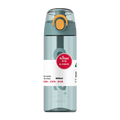 600 ml de garrafa de água transparente de Tritão garrafa de plástico para bebida desportiva com tampa de alça