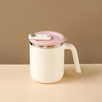 500 ml Copo de café de aço inoxidável boca larga Design personalizado portátil com alça e tampa