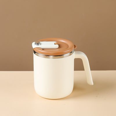 500 ml Copo de café de aço inoxidável boca larga Design personalizado portátil com alça e tampa