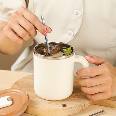 Desenho personalizado garrafa de água portátil de aço inoxidável de 500 ml com boca e alça largas